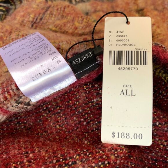 Anthropologie Aszakka Embroidered Beaded Wool Blend Poncho Cape Sweater S M L XL - Picture 7 of 13